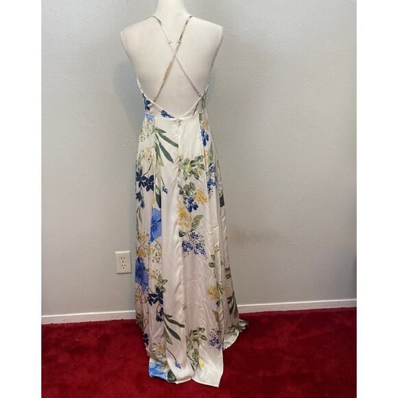 Lulus Still The One White Floral Maxi Open Back Dress - S - Pre-Owned - Picture 5 of 12